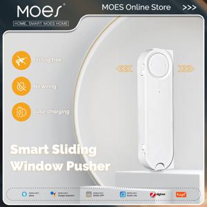 MOES 투야 지그비 스마트 슬라이딩 윈도우 푸셔, 자동 오프너 클로저, 태양광 충전 앱 리모컨, 지지대 알렉사 구글 홈