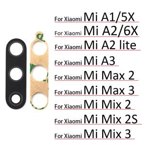 새로운 Xiaomi Mi 5X 6X A1 A2 Lite A3 Mix 2 2S 3 Max 2 3 후면 카메라 유리 렌즈, 접착제 스티커 교체 부품