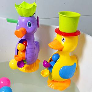 키즈 샤워 목욕 완구 귀여운 노란색 오리 워터휠 코끼리 완구 아기 수도꼭지, 목욕 물 스프레이 도구 물놀이 장난감 드롭쉬핑
