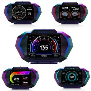다기능 풀 LCD 계기 OBD + GPS 듀얼 시스템, 자동차 OBD2 GPS HUD, 헤드업 스마트 디지털 속도계, 알람 테스터 포함, 신제품