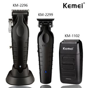 Kemei KM-2296 KM-2299 KM-1102 전문 헤어 클리퍼 키트, 전기 면도기, 남성 헤어 커팅 머신, 남성용 트리머 머신