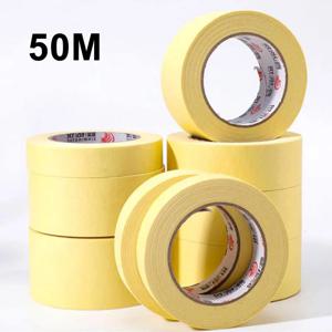 쓰기 가능한 고점도 질감 종이, 노란색 찢어진 테이프, 스프레이 페인트 마스킹 아트 스티커, 1cm, 2cm, 3cm, 4cm, 5cm, 10cm 너비, 50m
