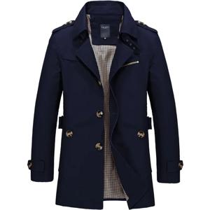 BROWON 브랜드 트렌치 코트 남성용 코튼 재킷, 빈티지 바람막이 캐주얼 재킷, 2024 용수철 및 가을 100%