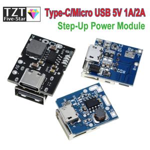 TZT 타입 C/마이크로 USB 부스트 컨버터, 스텝 업 전원 모듈, 보호 LED 표시기 포함, 모바일 보조배터리 액세서리, 5V 1A 2A