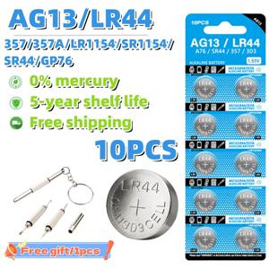 동전 시계 장난감 원격 배터리, 1.55V AG13 LR44 단추 배터리, LR 44 L1154 RW82 SR1154 SP76 pila SR44 A76 LR1154 GP7 셀, 10 개