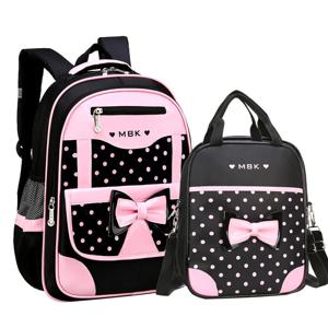 여아용 어린이 학교 가방, 한국 귀여운 1-6 학년 배낭 세트, 초등 학생 필통 백팩, 핸드백 Mochila, 3 개
