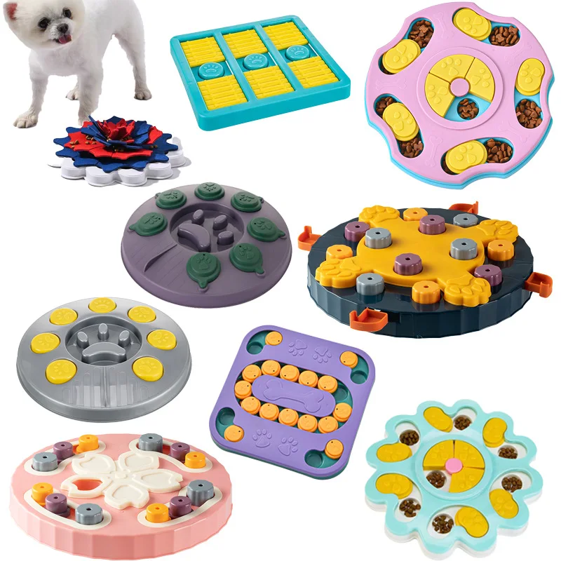 슬로우 피더 인터랙티브 강아지 퍼즐 장난감, IQ 음식 디펜서 증가, 미끄럼 방지, 천천히 먹는 그릇, 고양이 개 음식 게임