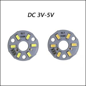 고휘도 LED DC3-5V 컬러 램프 비드 라이트 보드 전구, 원형 변형 광원, 직경 32mm, 화이트 웜 라이트, SMD5730