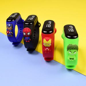 디즈니 헐크 아이언맨 샤오미 어린이 시계, 스포츠 터치 전자 LED 방수 팔찌, 어린이 장난감 시계, 생일 선물