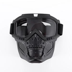 오토바이 해골 입 마스크 전술 오프로드 라이딩 레이싱 야외 스키 고글, 방풍 UV 멀티컬러 헬멧 고글