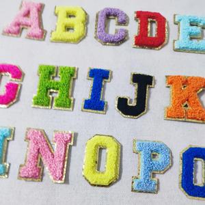 A-Z 컬러 영어 글자 패치, 의류 가방 반짝이 글자 패치, 알파벳 글자 자수 아플리케 스틱, 5.5cm