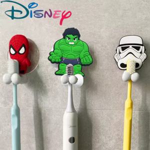 디즈니 스파이더맨 헐크 어린이 칫솔 거치대, 냉동 애니메이션 피규어 만화 벽걸이 선반, 욕실 장난감 선물