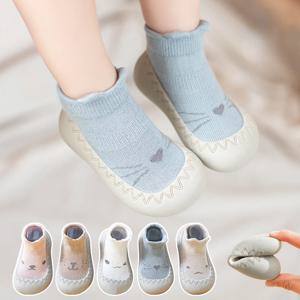 부드러운 고무 밑창 아기 신발, 유아 첫 워커, 아기 소년 신발, 미끄럼 방지 면, 0-3 세 봄 가을