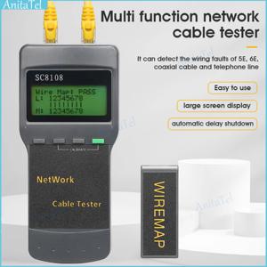 휴대용 LCD 디지털 PC 데이터 네트워크 전화 LAN 길이 케이블 테스터, 다기능 무선 CAT5e RJ45 미터 네트워크 테스터, SC8108