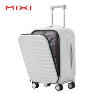 Mixi 캐리 온 슈트케이스 앞면 노트북 포켓 알루미늄 프레임, 여행 가방, 여성 PC TSA 잠금 트롤리 케이스, 18 인치, 20 인치