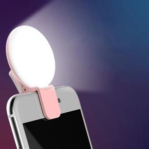 휴대 전화 LED 셀카 링 라이트, 휴대용 미니 내구성 실용적인 세 가지 중지 디밍 서클 사진 클립 필 라이트