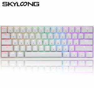 Skyloong 게이밍 기계식 키보드, 데스크탑 태블릿 노트북용, USB 유선 RGB 백라이트 게이머 기계식 키보드, 61 키, GK61 SK61