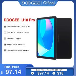 DOOGEE U10 Pro 태블릿, 10.1 인치 IPS TUV 인증, 20GB(8 + 12) 128GB 듀얼 스피커, WiFi6 Widevine L1 지지대, 안드로이드 13, 월드 프리미어