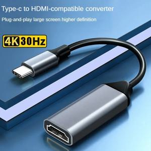 맥북 크롬북 삼성 샤오미 용 C 타입 HDMI 호환 케이블, HD 4K USB 3.1 HDTV 케이블 어댑터, HD-MI 변환기