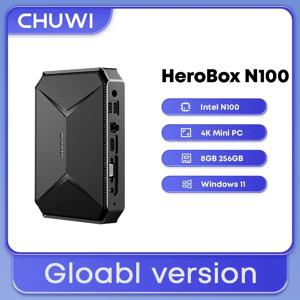 CHUWI Herobox 미니 PC 인텔 12 세대 N100 쿼드 코어, 8GB LPDDR5 256G SSD, 윈도우 11, 와이파이 6, 블루투스 5.2, HD 포트 VGA 3.5mm 포트