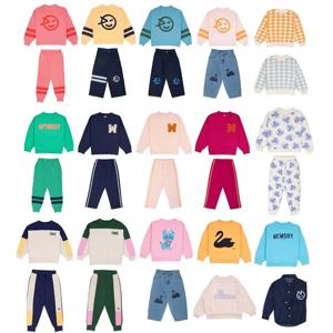 어린이 여아 의류 세트, Wyn 2024 용수철 프린트, 웃는 어린이 소년 스웨터 및 바지 정장, 유아 아기 패션 의상, 신제품