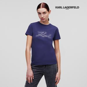 [230W1713]칼라거펠트 라인스톤 KARL 로고 티셔츠