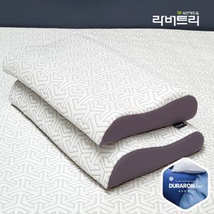 1+1 천연라텍스 베개 대 사이즈 듀라론 냉감 커버 세트