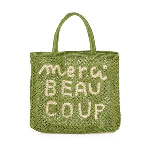 'Merci Beau Coup' Large Bag - Fern and natural