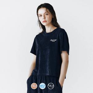 지오다노 여성 루프 테리 타월 셋업 크롭 반팔 티셔츠 324521