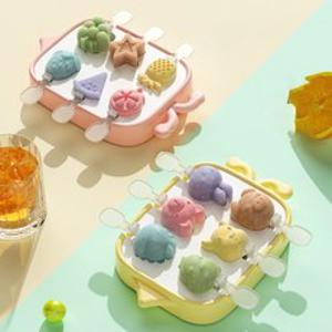 DS 실리콘 수제 아이스크림 몰드 아이스크림 틀 얼음 트레이 젤리 초콜렛 몰드, 과일 모양, 옐로우, 1개