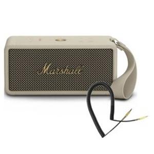 마샬 미들턴 휴대용 블루투스 스피커 + 오디오 어댑터 3.5mm x 1.6m, 크림 + 골드
