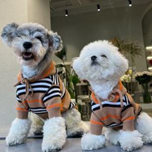 FULIBS 강아지 명품옷 후드티 니트 가디건 스웨터 소형견 중형견 대형견옷, 브라운