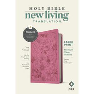 NLT Large Print Premium Value Thinline Bible Filament Enabled Edition (Leatherlike Garden Pink) Imitation Leather, Tyndale House Publishers, English, 9781496458209
