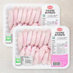 한강식품 무항생제 인증 닭윙 아랫날개 (냉장), 500g, 2개