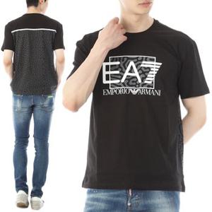 국내배송 아르마니 EA7 엠포리오 로고 그래픽 프린트 남성 반팔 티셔츠 3RPT01 1200