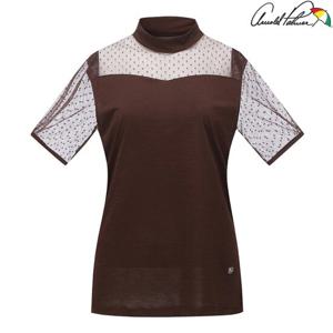 [아놀드파마] 여성 하프넥 매쉬 반팔 티셔츠 ALM0KH52_BR