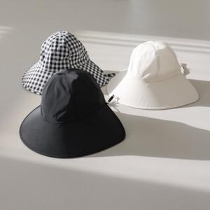 여자 체크 필드 챙넓은 벙거지 조절 골프 보닛햇 모자