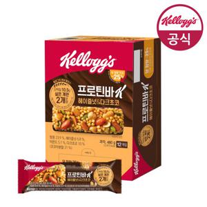 켈로그 프로틴바K 헤이즐넛 다크초코 40g x 12개