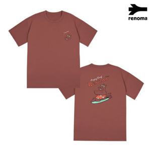 [레노마수영복]남성 비치 서프 반팔 티셔츠 브라운-TS2E301-BR