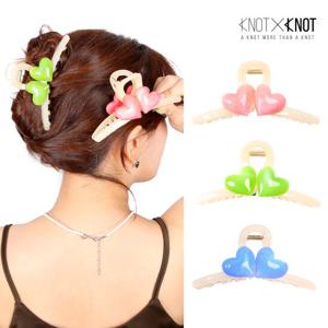 [KNOTXKNOT] 13cm 빅사이즈 파스텔 하트하트 포인트 집게핀