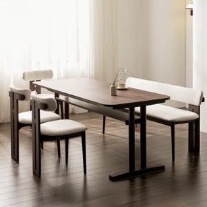 헤이몰리 반즈 원목 6인 식탁 테이블 세트(벤치+의자)