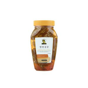 [자연맛남] 국내산 토종방식 꿀 병 벌집꿀1.2kg(병포장)