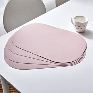 [모던하우스] 가죽패턴 실리콘 사각모양 식탁매트4P세트 핑크