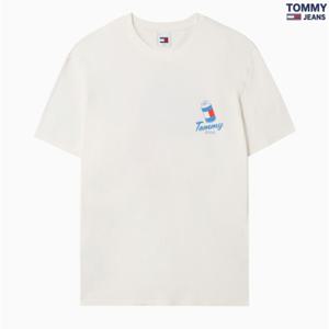 타미진 남성 TOMMY 캔 백프린팅 반팔 티셔츠