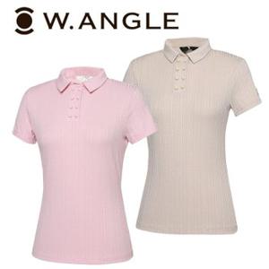 [와이드앵글]22년 SS 여성 CF 변형 버튼 리본 포인트 티셔츠 WWM22244 베이지(E2), 핑크(P1)