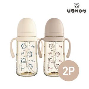 [빨대 세척솔 1P 증정]유비맘 PPSU 2024년 용띠 에디션 뇽뇽이 빨대컵 280ml 1+1