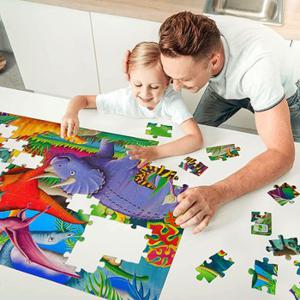 [러닝저니] 퍼즐더블야광-공룡 대형 학습 퍼즐 초등 어린이 4세 5세 6세 7세 8세 영어 알파벳 놀이 카드 메모리 게임 대형퍼즐