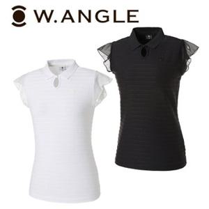 [와이드앵글]22년 SS 여성 CF 러플 메쉬 소매 티셔츠 WWM22246 블랙(Z1), 화이트(W2)