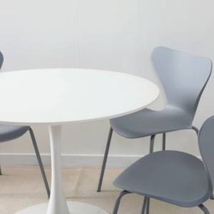 비셀리움 원형 2인 테이블 식탁 의자 세트 1000 size (의자 4개 포함)