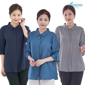 [윈드본] [~2XL] 인견 오픈셔츠 카라형 7부 여름 봄 블라우스 6종 택1